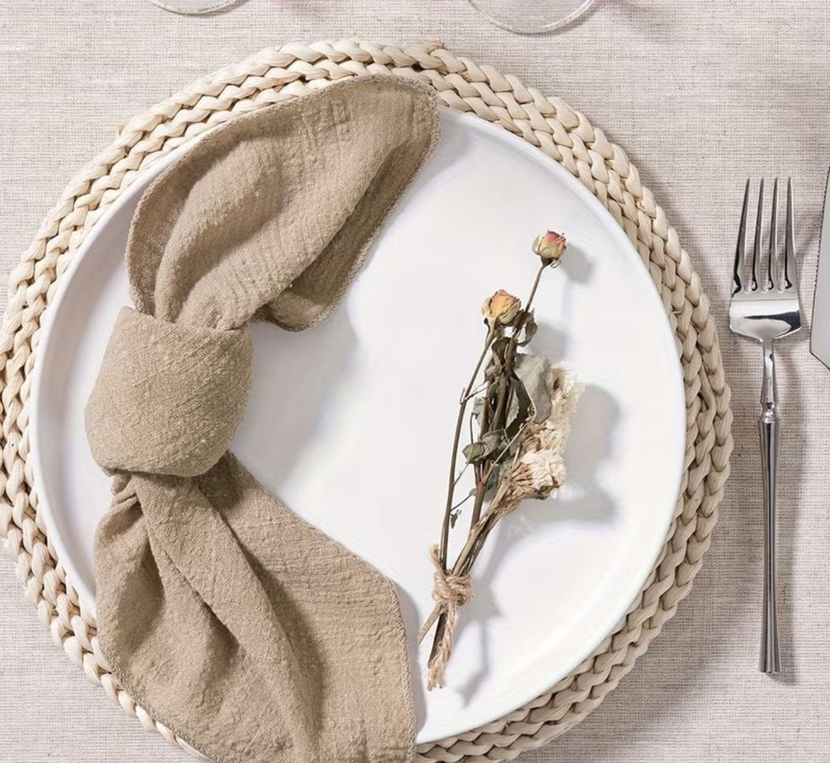 Serviette gaze de coton - Beige