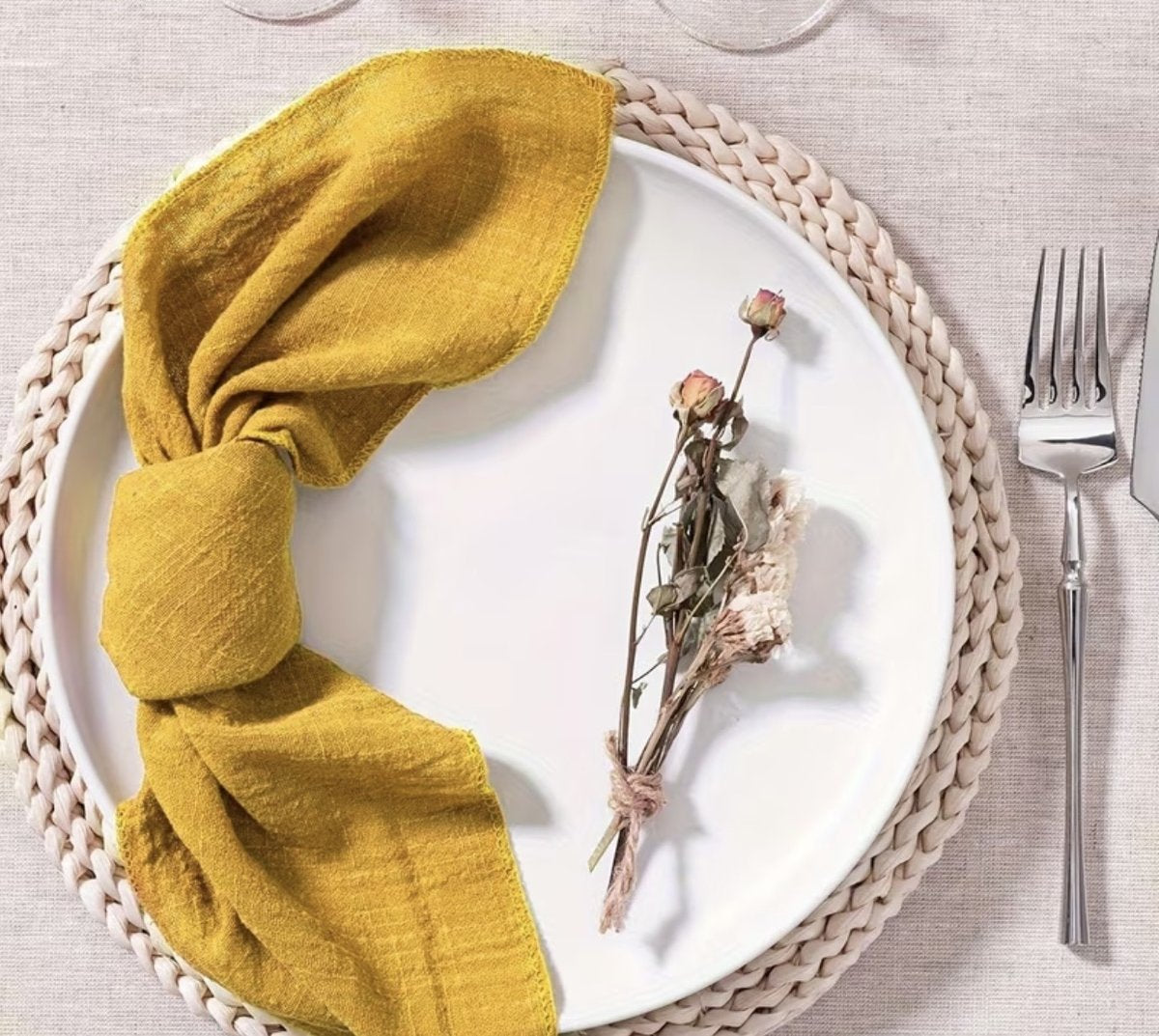 Serviette gaze de coton - Moutarde
