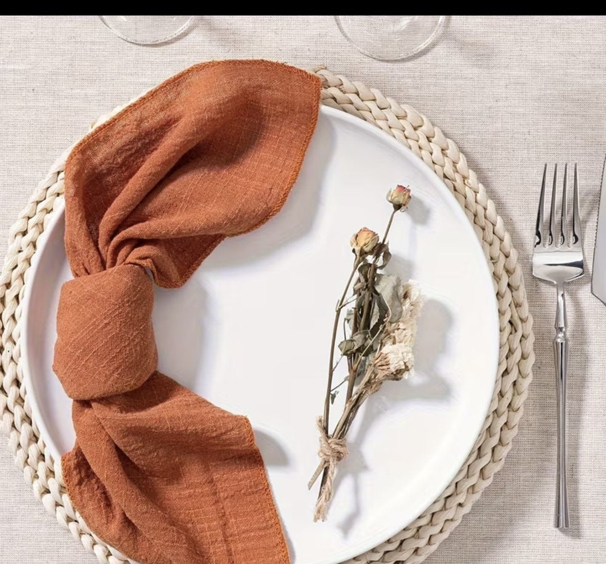 Serviette gaze de coton - Orange